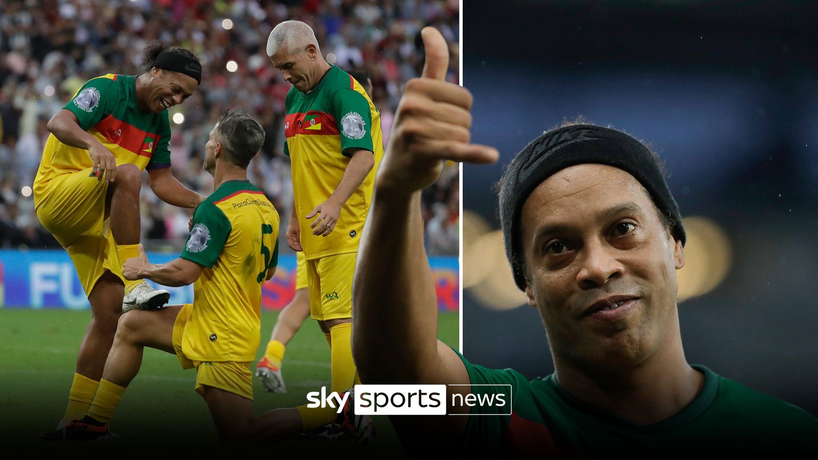 Overhead kicks at 44!? | Ronaldinho shines in Brazil all-star match!