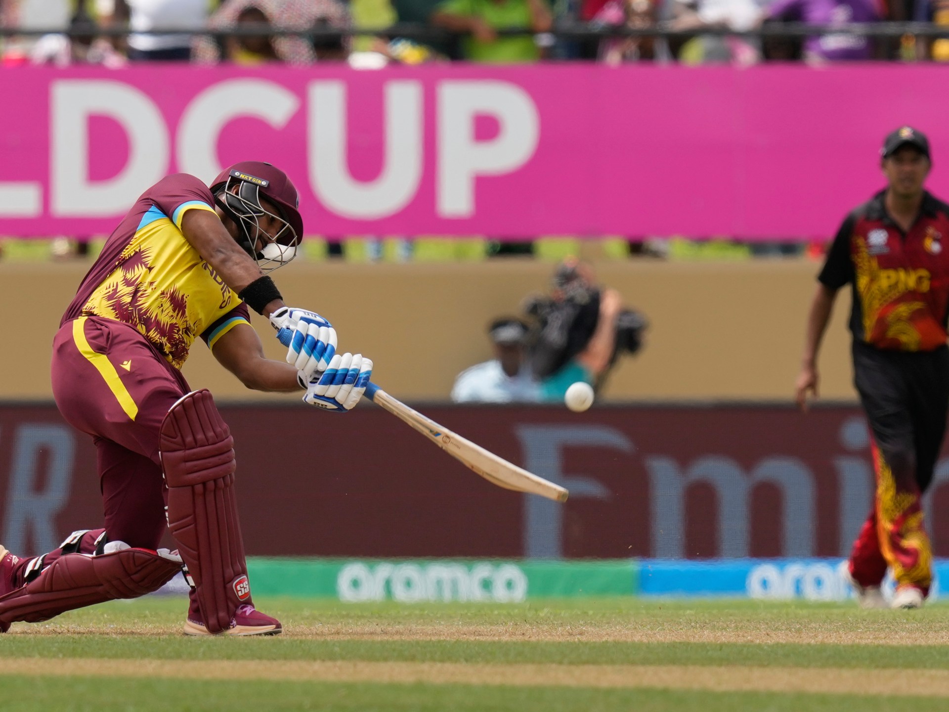 Russell and Chase to the rescue as West Indies beat PNG in T20 World Cup