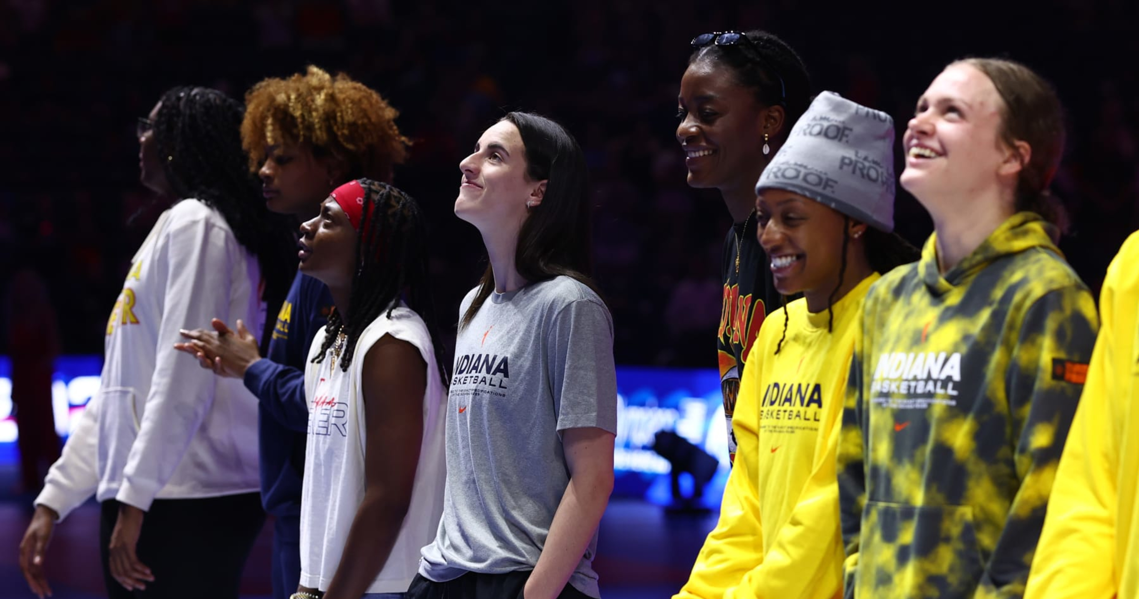 Video: Caitlin Clark, Fever Attend 2024 US Olympic Swimming Trials at Colts' Stadium