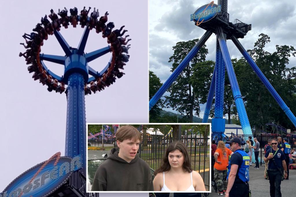 Oregon amusement park ride malfunctions, strands riders upside down for half an hour