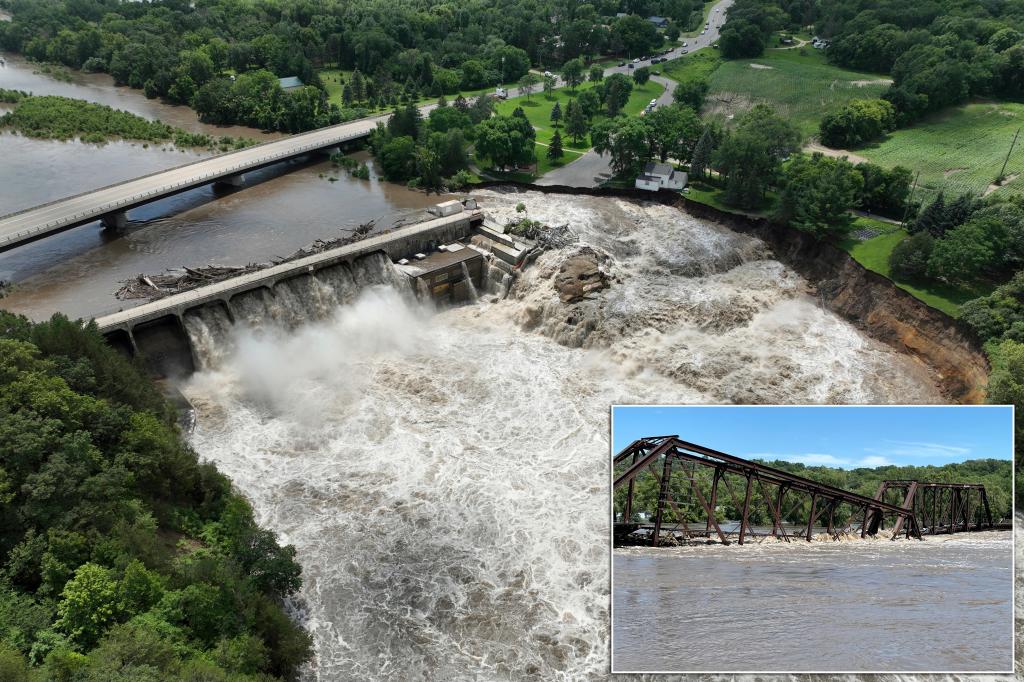 Minnesota's Rapidan Dam breach destroys buildings and roads