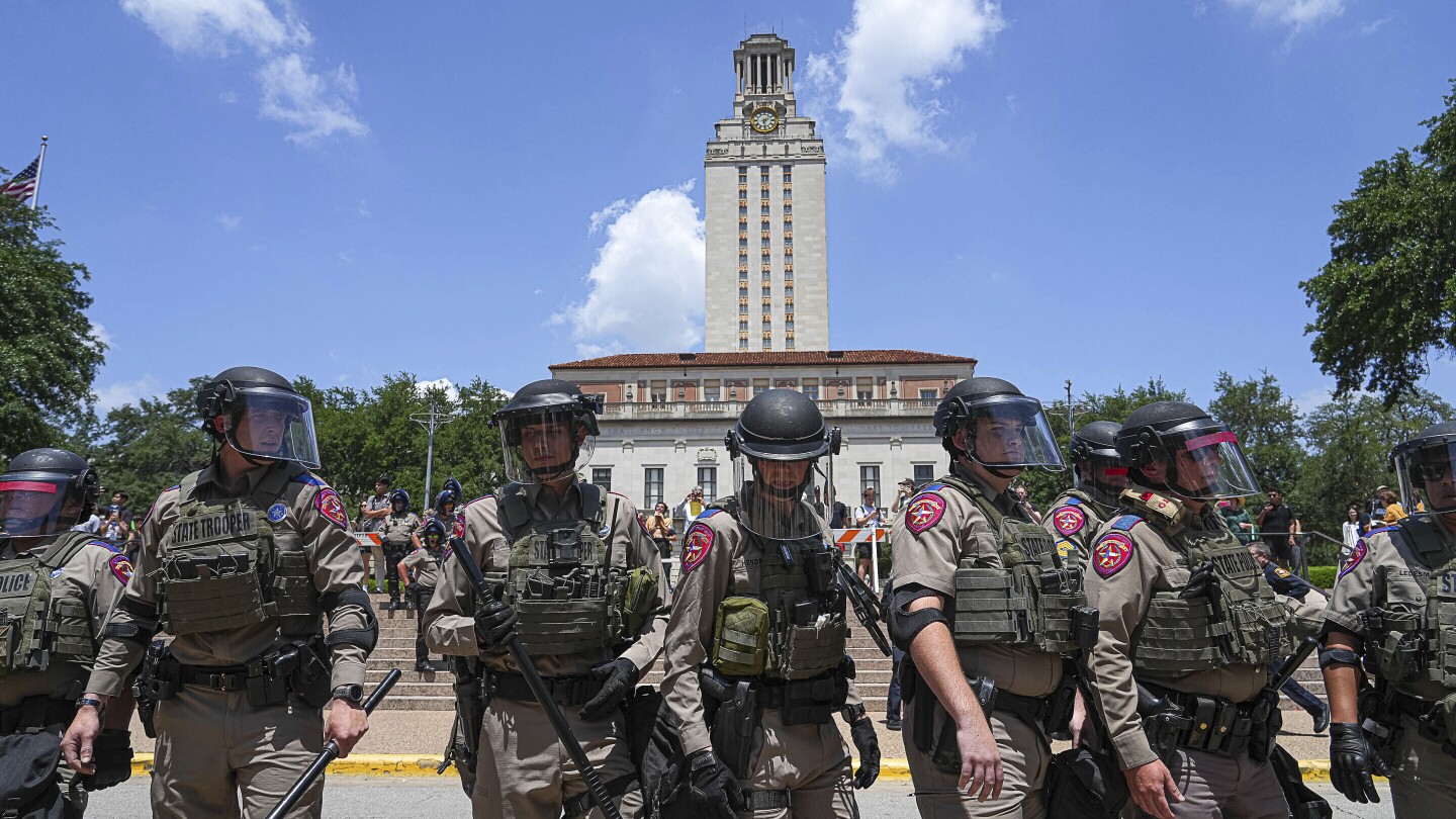 Prosecutors drop nearly 80 arrests from a pro-Palestinian protest at the University of Texas
