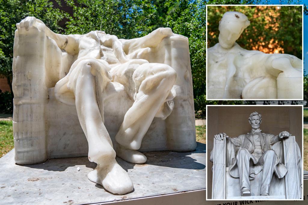 Abraham Lincoln statue headless after melting in Washington DC