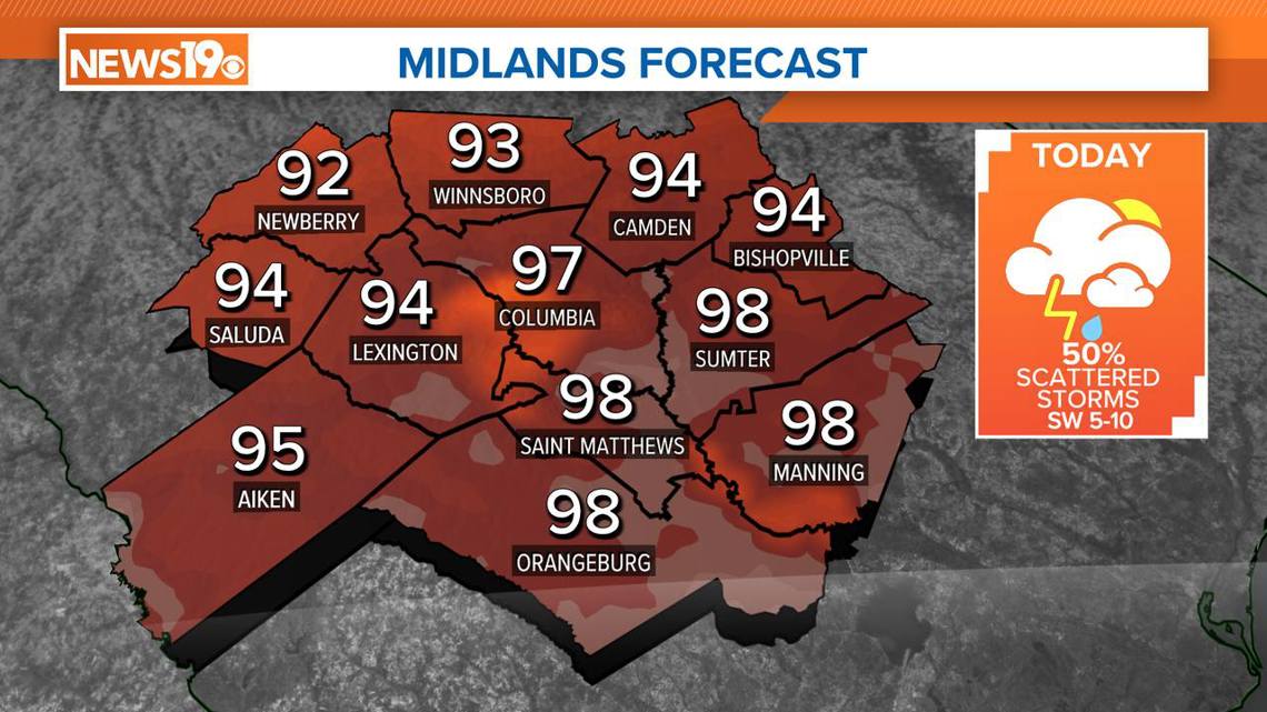Sweltering South Carolina heat and humidity persists