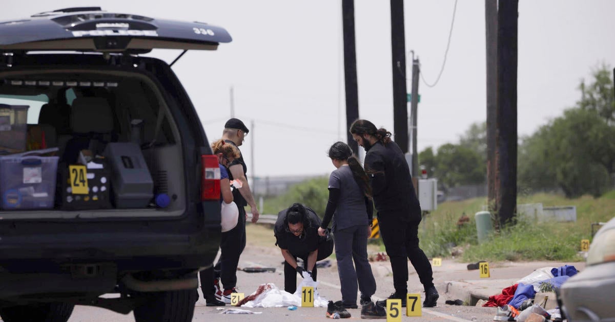 Texas driver who plowed into bus stop outside migrant shelter convicted