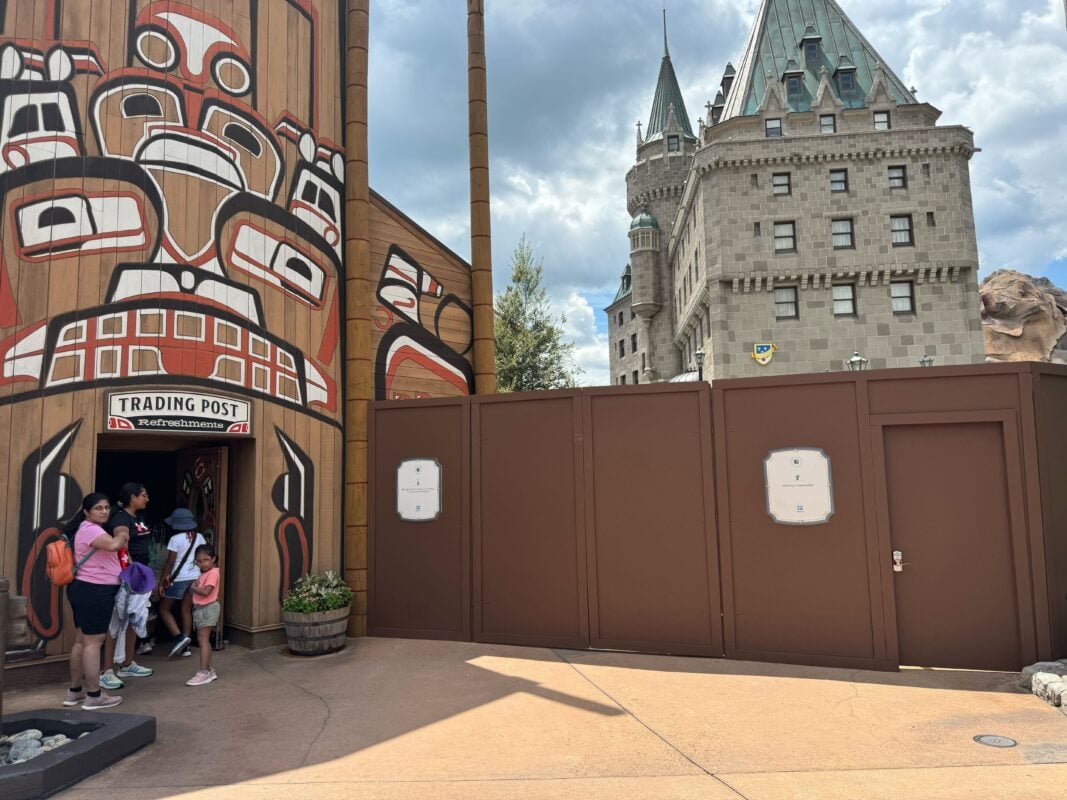 Construction Walls Return to Canada Pavilion in EPCOT