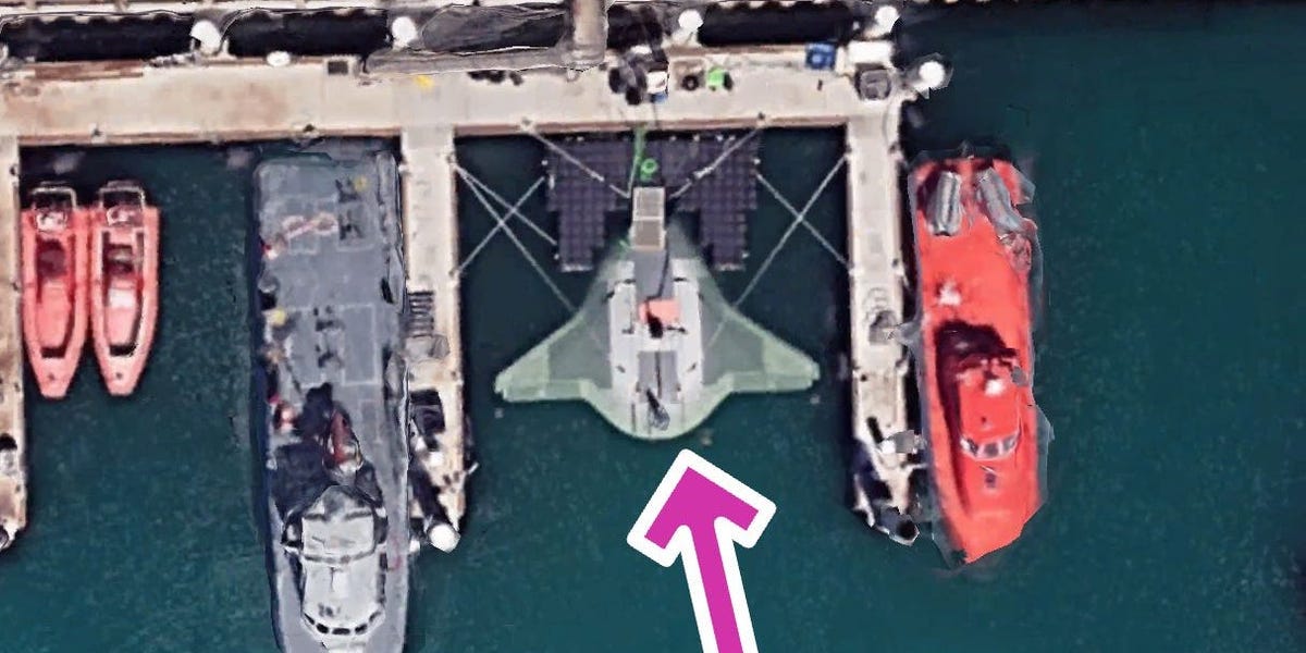 Huge US military 'Manta Ray' sea drone spotted on Google Earth at California naval base