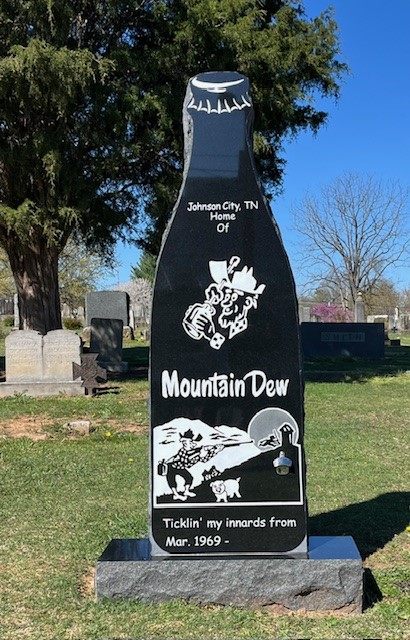 Mountain Dew Headstone in Johnson City, Tennessee