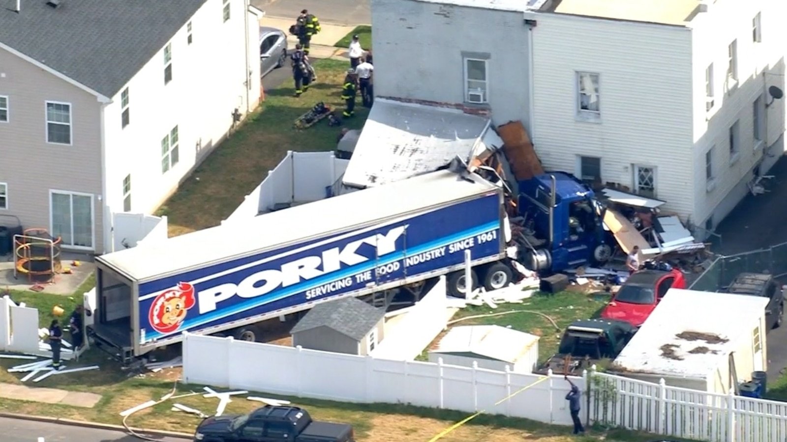 Tractor trailer crashes into New Jersey home