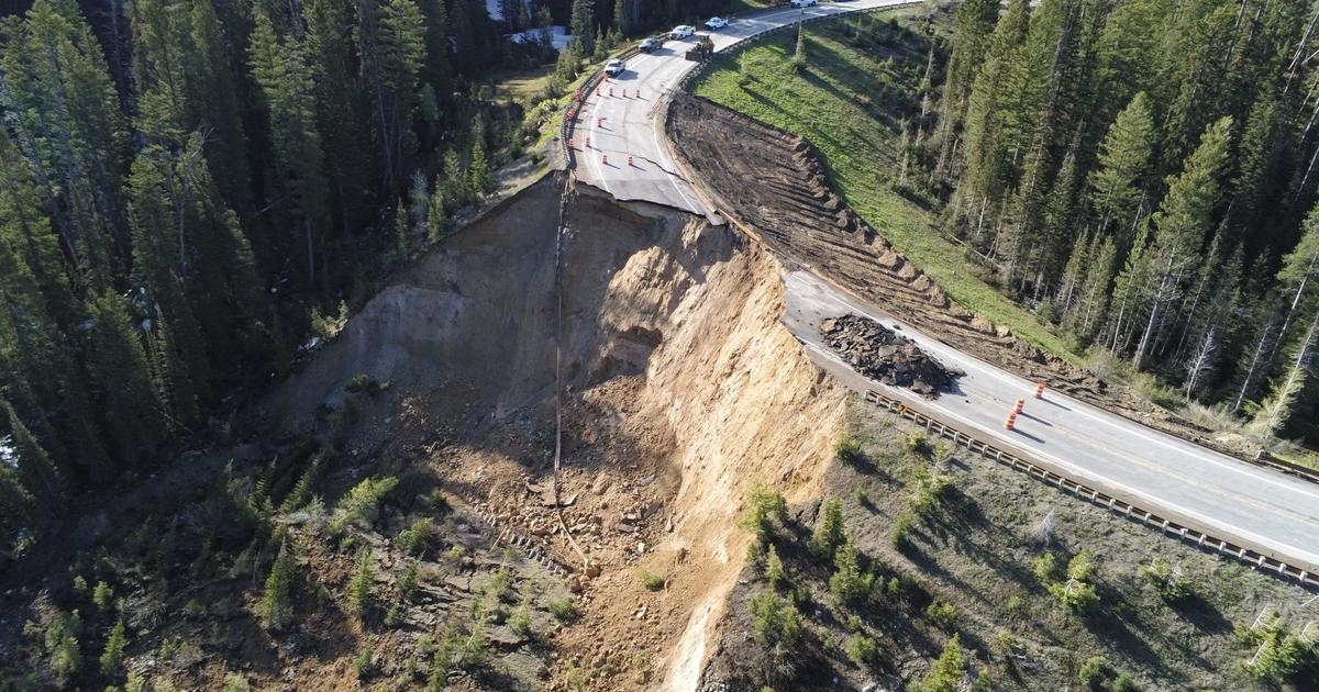 Huge section of Wyoming highway collapses, blocking critical transit route