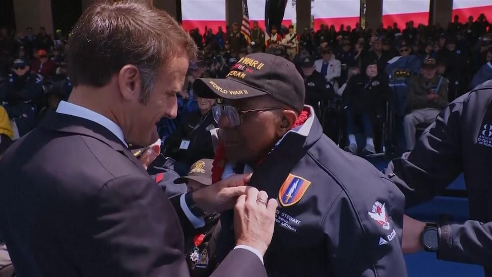 WATCH: Macron gives Legion of Honor award to 11 US WWII vets
