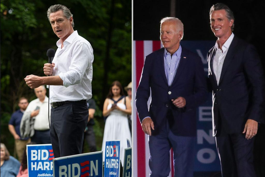 Gavin Newsom vows to 'never turn my back' on Biden as he tries to tamp down shadow campaign talk in Michigan