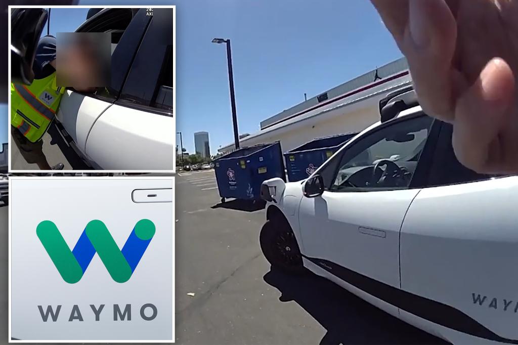 Moment cop pulls over driverless Waymo car that 'FREAKED OUT'