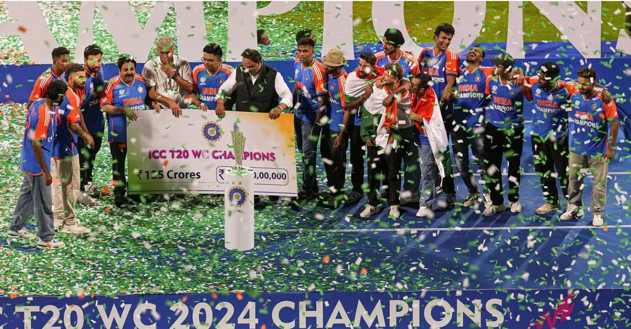 Prize breakup of INR 125 cr awarded to Team India after their T20 World Cup 2024 triumph