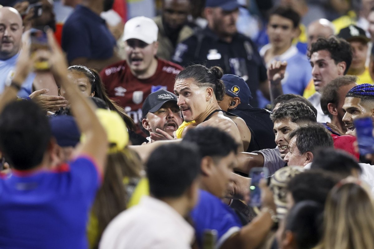 Uruguay soccer players fight Colombia fans in stands after Copa America loss