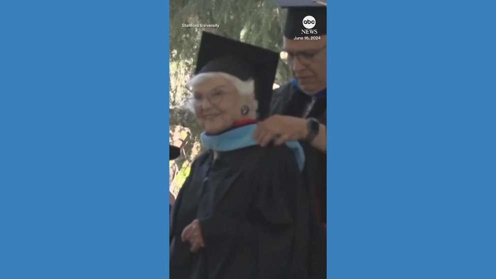 WATCH: 105-year-old Stanford University student earns master's degree