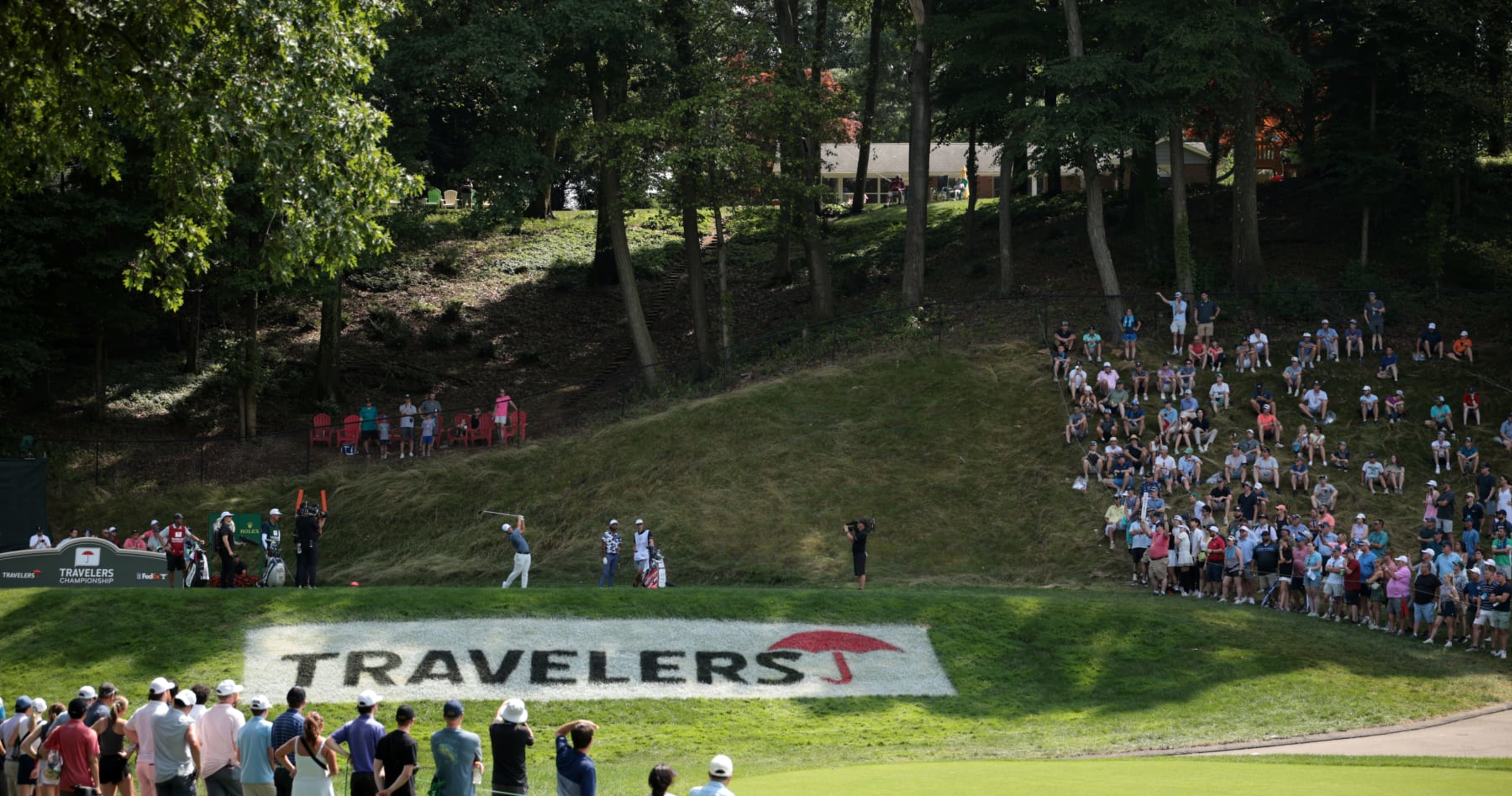 Protestors Disrupt 2024 Travelers Championship, Storm the Green on 18th Hole on Video