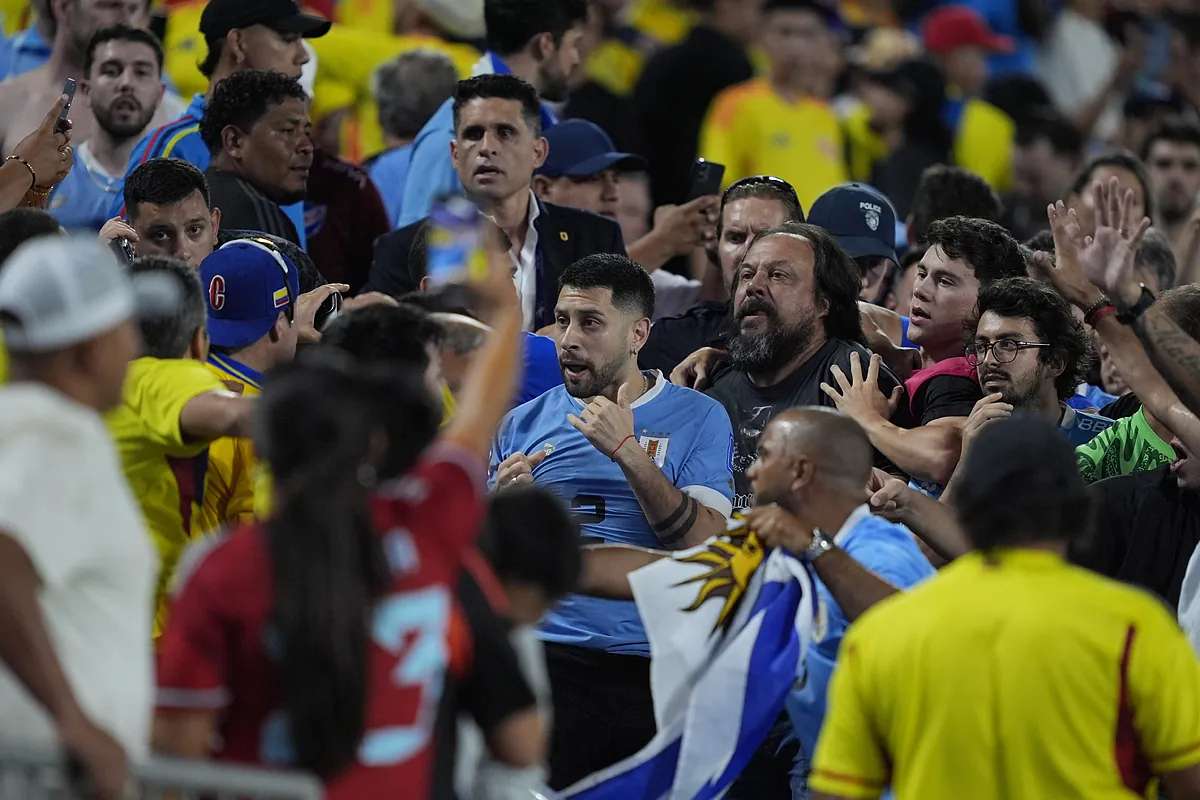 Copa América: Darwin Núñez y media docena de jugadores de Uruguay, a golpes en las gradas con aficionados tras perder ante Colombia