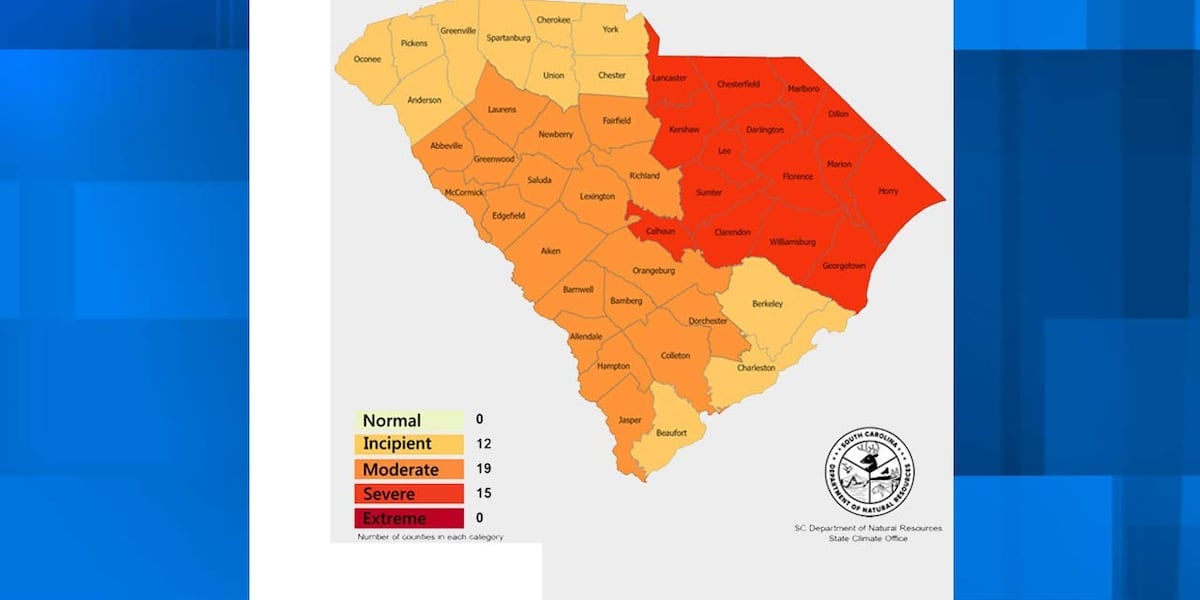 Drought conditions spread across South Carolina