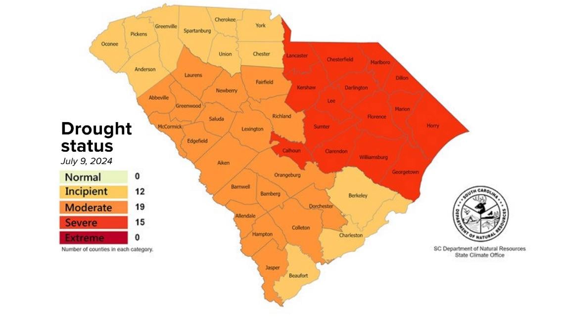 SCDNR releases drought map of South Carolina