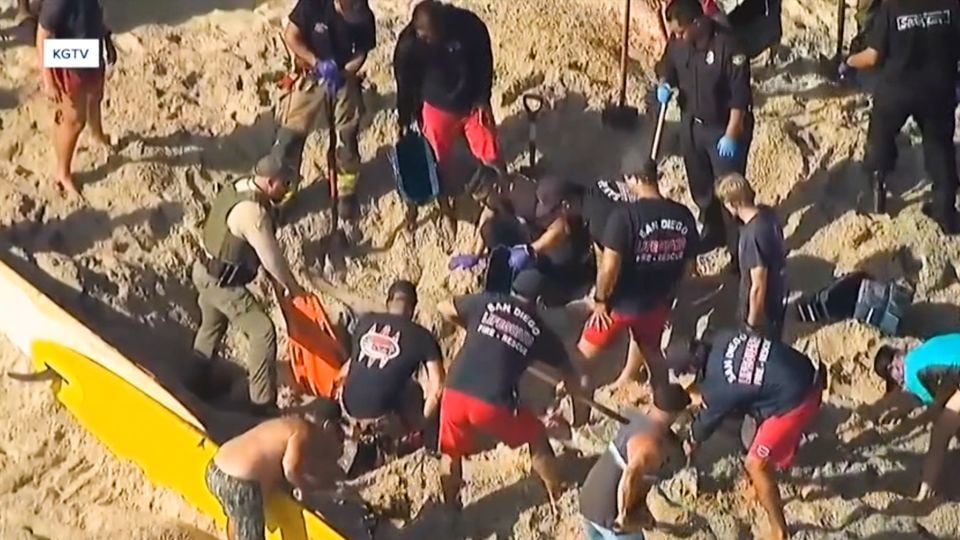 Sand hole collapses on teen at a California beach