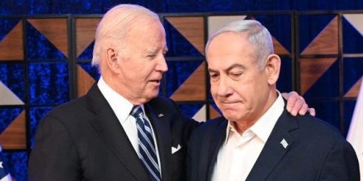 Biden is staying in the race for now to stick it to Netanyahu his advisors believe, according to a new report