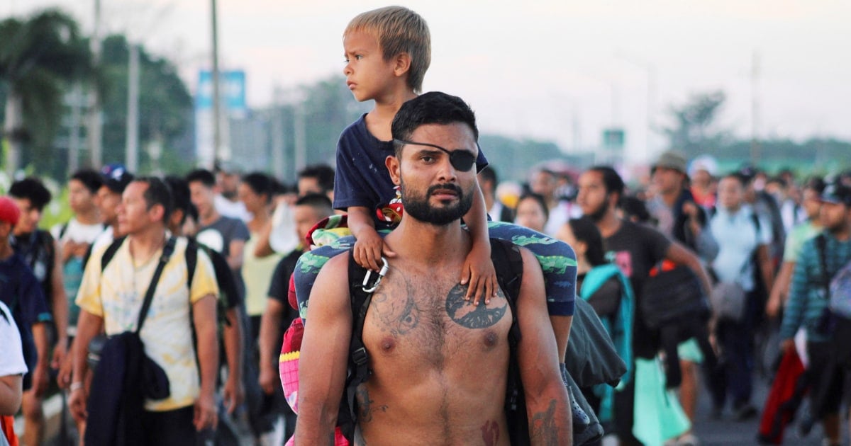 Hundreds of migrants leave southern Mexico on foot in a new caravan headed for the U.S. border