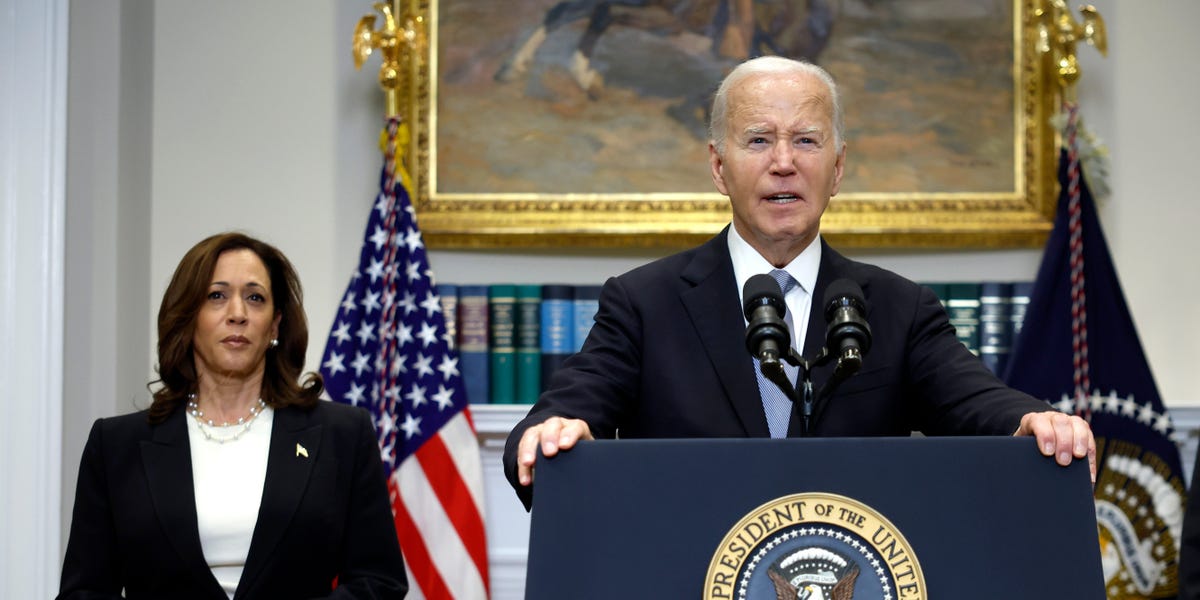 Biden offers Harris emotional endorsement during the VP's first campaign speech since election shakeup: 'I'm watching ya kid, I love ya.'