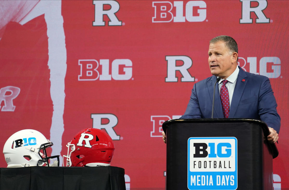 Rutgers coach Greg Schiano discusses USC football game at Big Ten media days