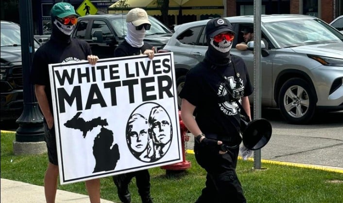 White supremacists march in Michigan...