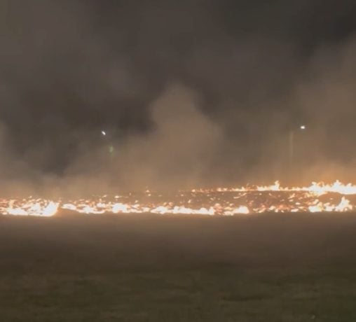 “people setting fireworks off at a field at South Dakota and Gallatin NE started a big fire”