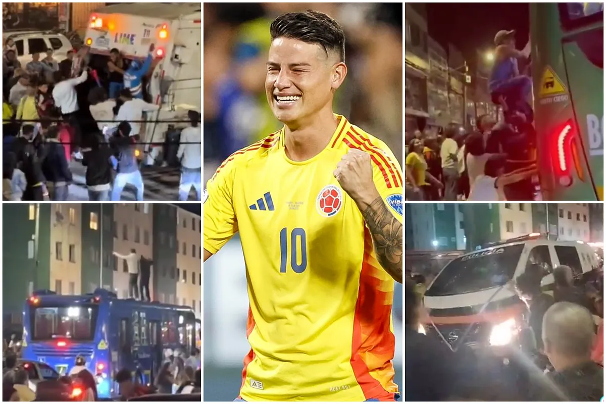 Insólita celebración en Colombia por la final de Copa América: en camiones de basura y techos de buses
