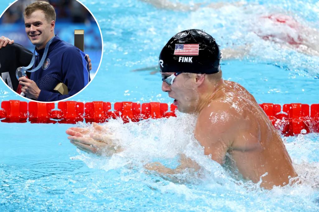 Nic Fink breaks 120-year-old US Olympic swimming record with silver medal