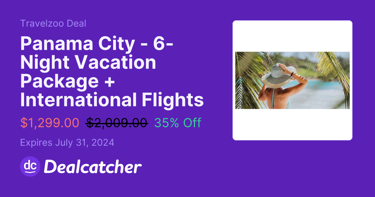 Travelzoo - Panama City - 6-Night Vacation Package + International Flights $1299