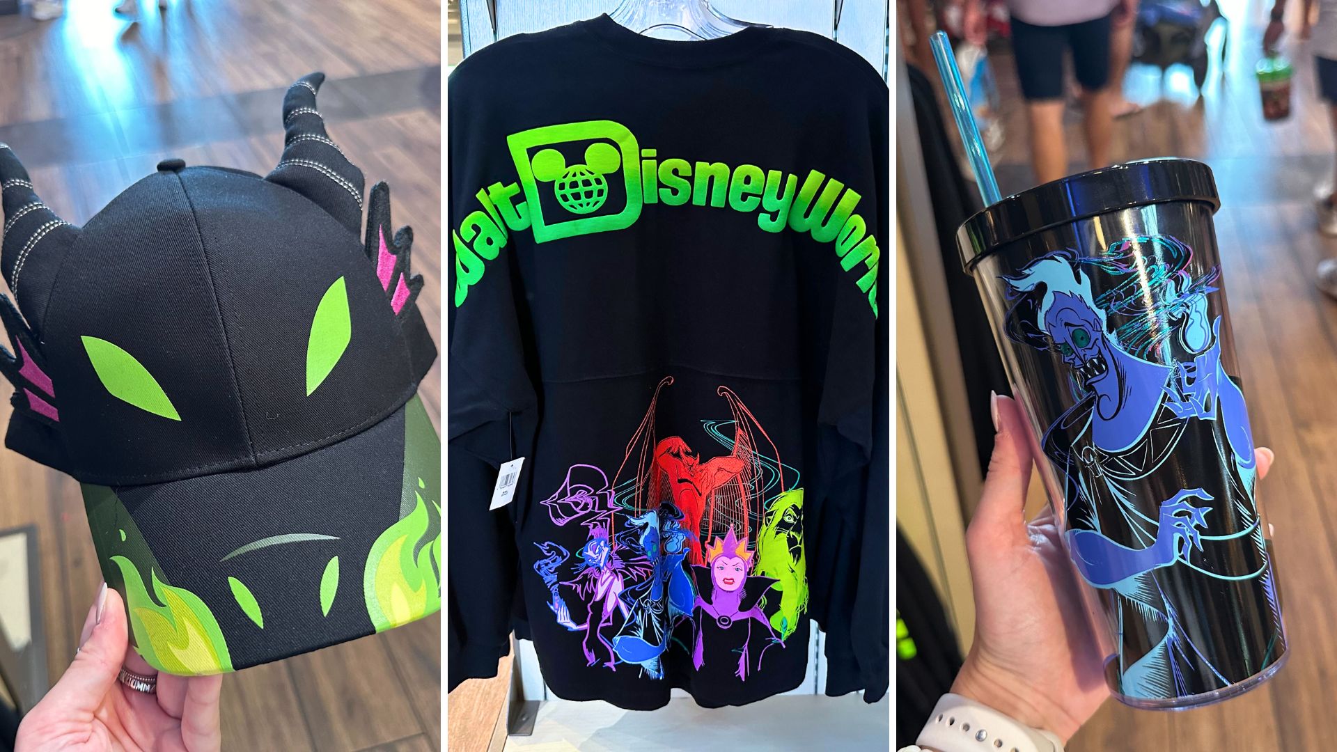 New Disney Villains Spirit Jersey, Maleficent Hat, and Hades Tumbler at Walt Disney World