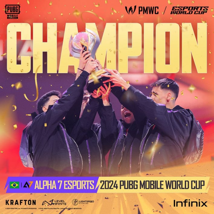 Alpha 7 Esports Takes the 2024 PUBG MOBILE World Cup Trophy