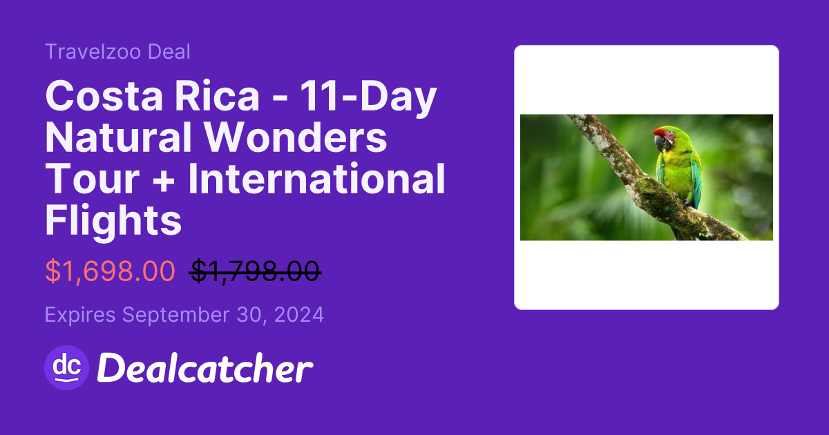 Travelzoo - Costa Rica - 11-Day Natural Wonders Tour + International Flights $1698
