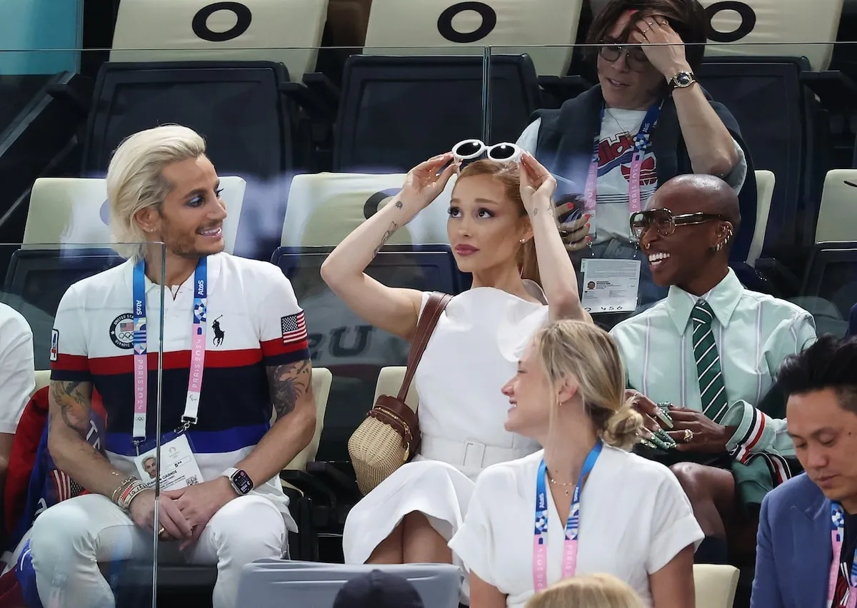 Ariana Grande Wows in '60s-Chic White Dress as She Watches Summer Olympics With Brother Frankie