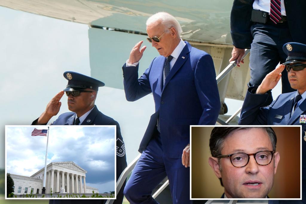 Biden bizarrely calls Mike Johnson 'dead on arrival' after House speaker knocks Supreme Court overhaul