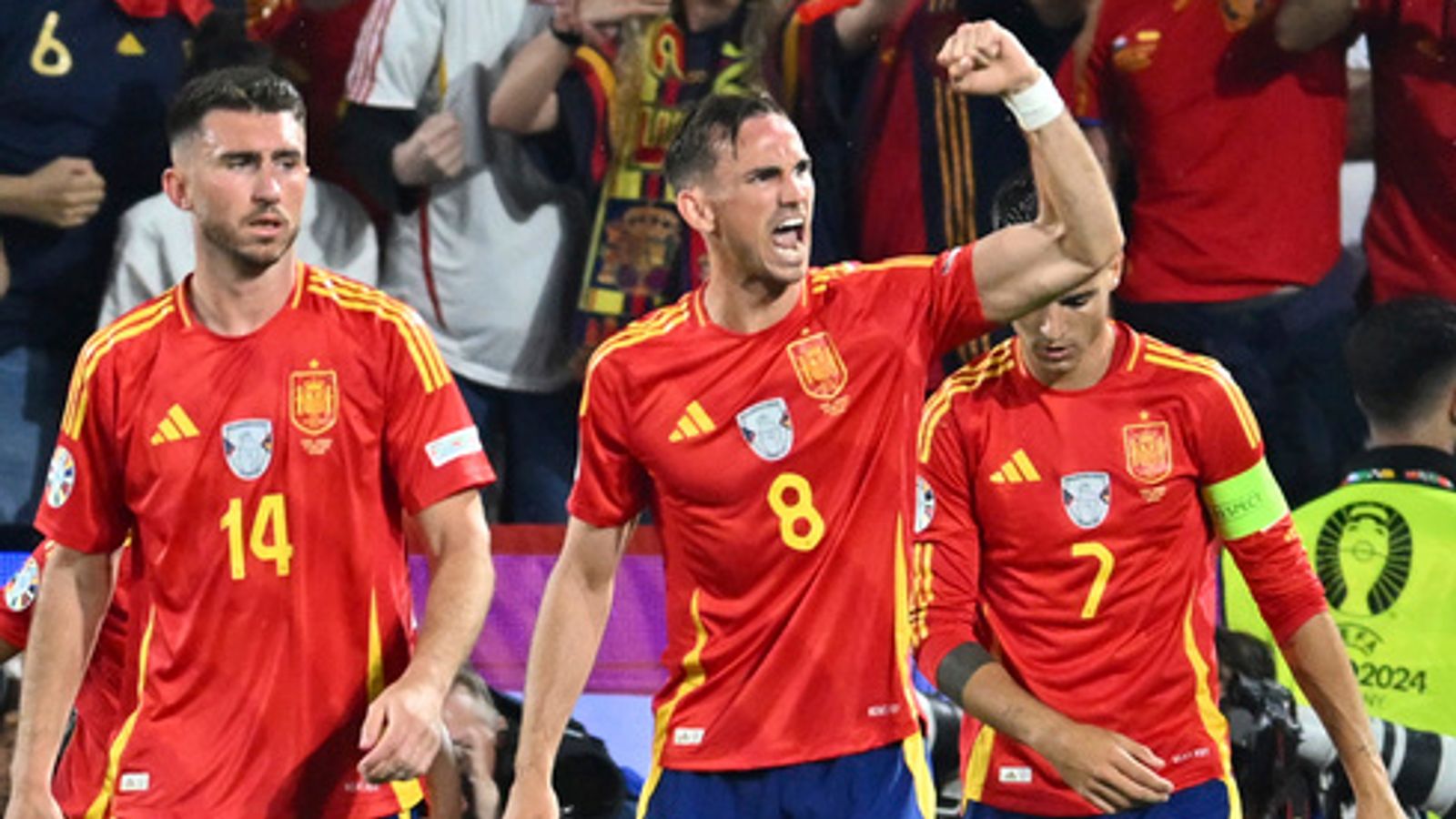 Spain overcome own goal to thrash Georgia and set up Germany clash