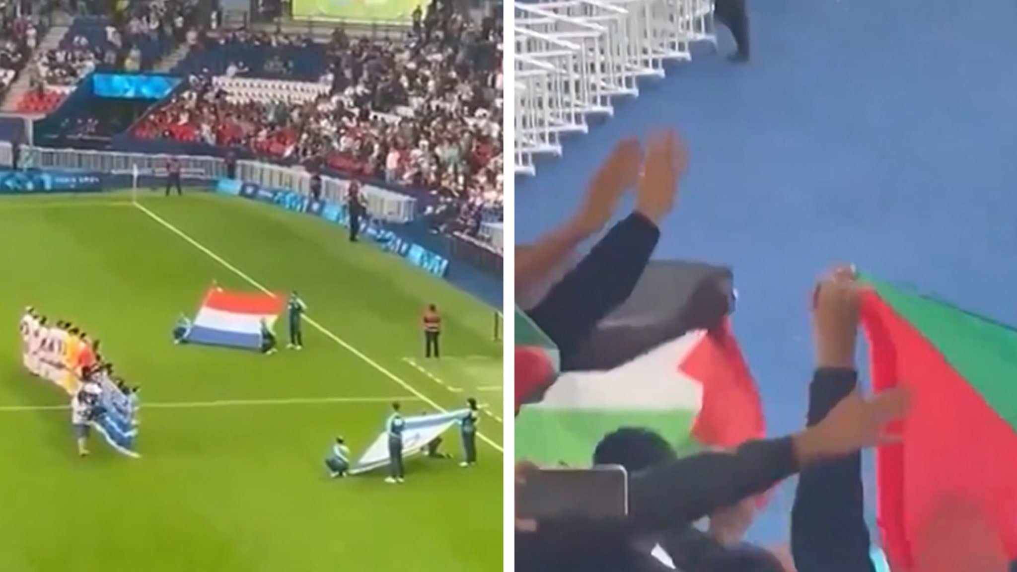 Pro-Palestine Protesters Chant 'Heil Hitler' at Israel's Olympics Soccer Match