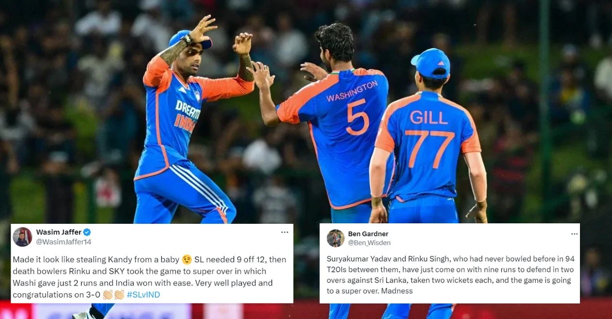 Netizens celebrate as India completes a T20I series whitewash with a super over victory against Sri Lanka