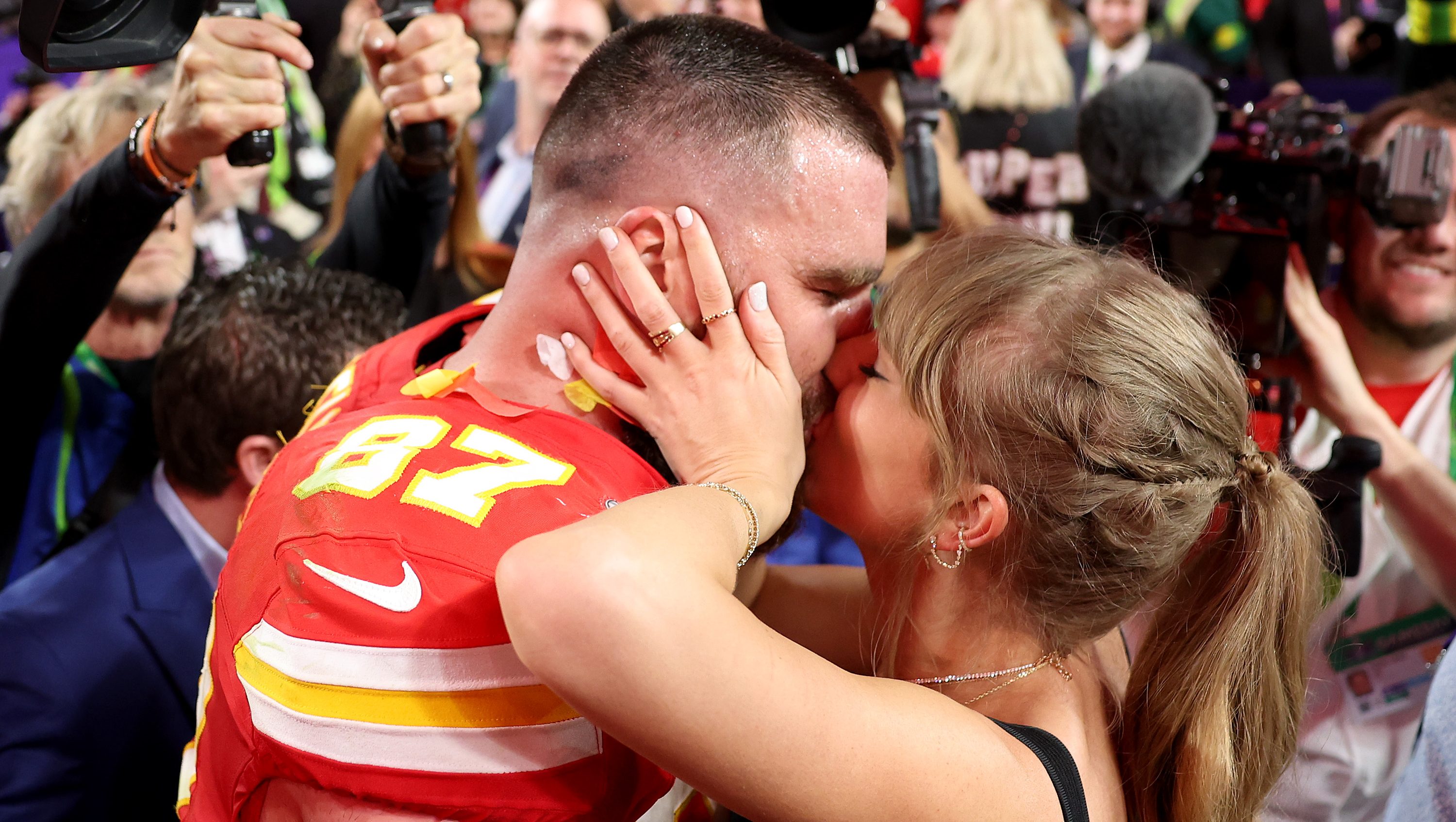 Travis Kelce VIP Suite Is Decorated With Taylor Swift Poster