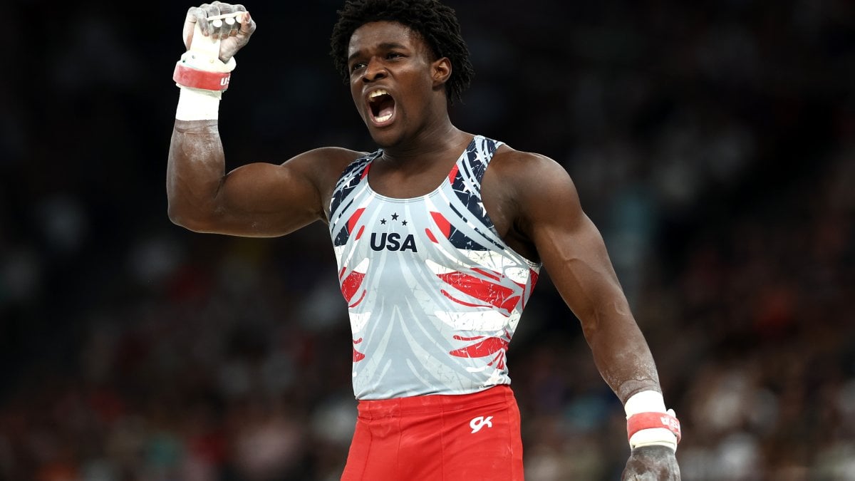 Frederick Richard goes for gold in men’s gymnastics all-around competition