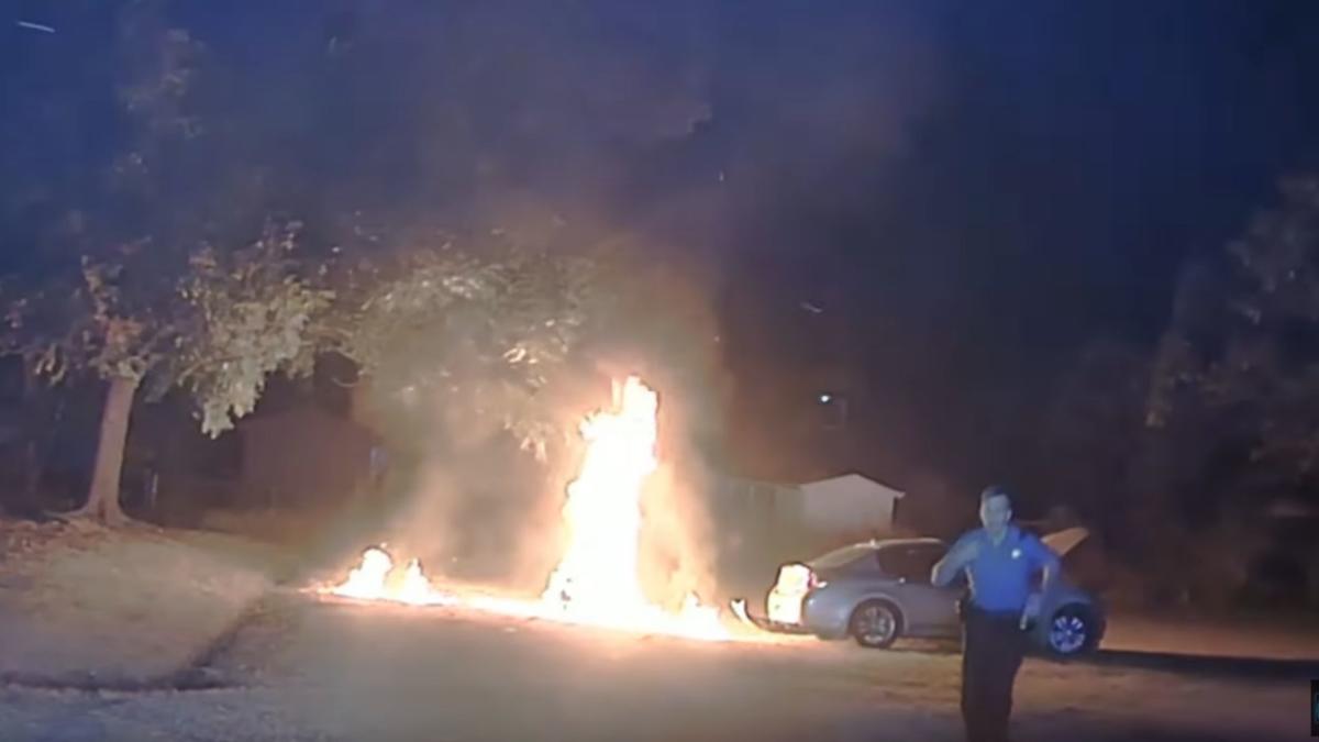 Fleeing Motorcyclist Catches Fire In Wild Police Chase