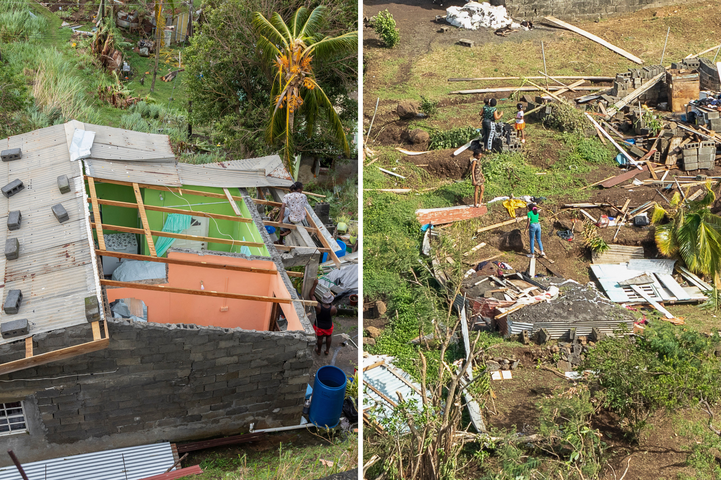 Aerial Photos Show Hurricane Beryl's Path of Destruction and Death