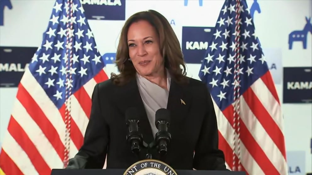 WATCH: Vice President Kamala Harris takes aim at Trump