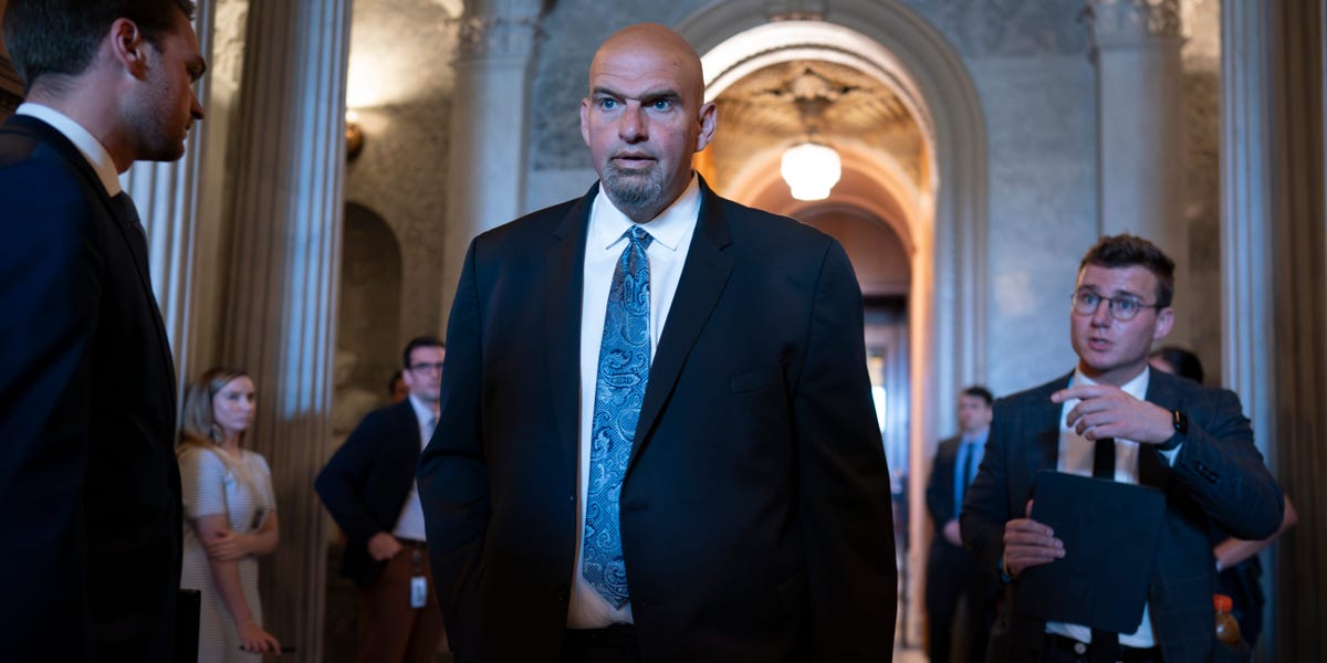 John Fetterman reportedly gauged Biden support at a Democratic lunch, but only a few senators wanted the president to stay in the race