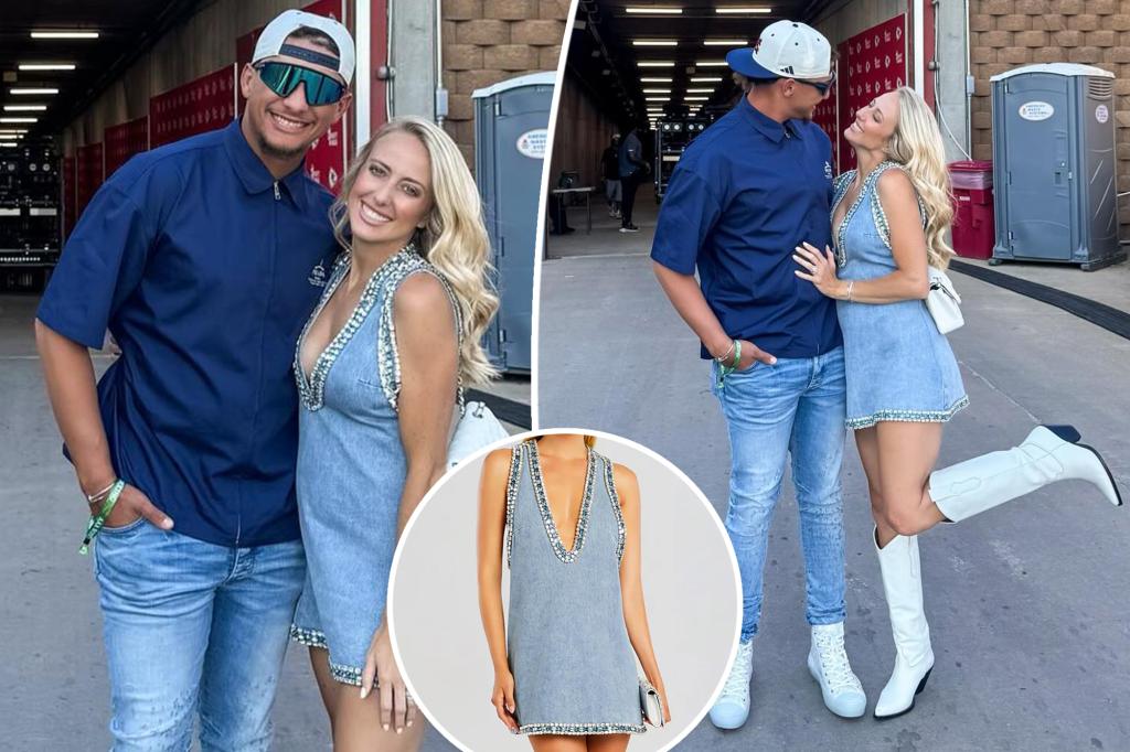 Pregnant Brittany Mahomes rocks bedazzled minidress at Morgan Wallen concert with husband Patrick