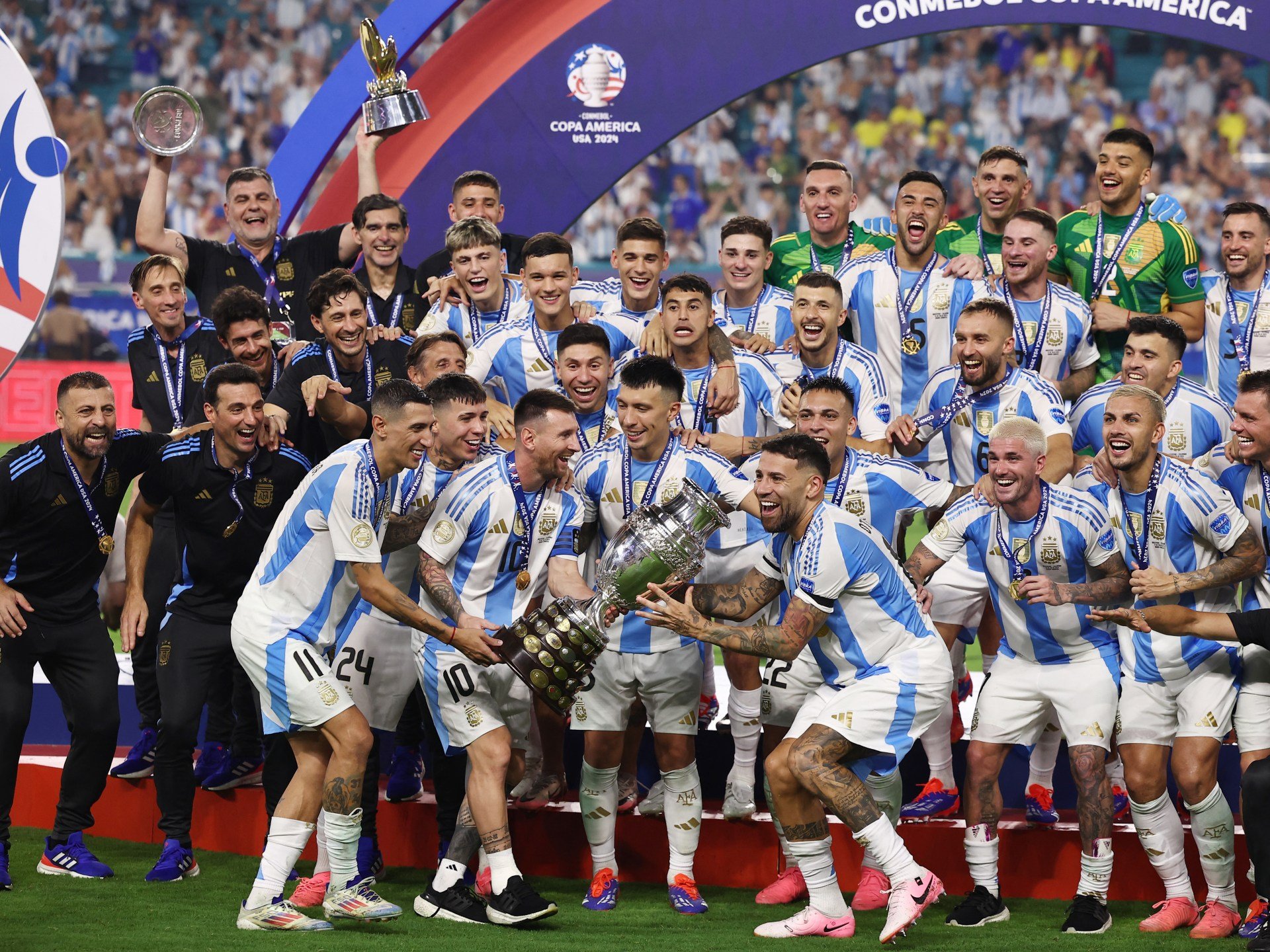 Argentina win record 16th Copa America in match marred by crowd chaos